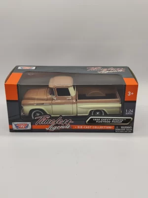 1958 CHEVY APACHE FLEETLINE PICKUP 1/24 (BLANCO)