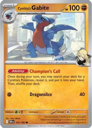 Cynthia's Gabite - 103/182 - Common