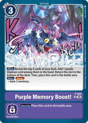 Purple Memory Boost! (Reprint) - Advanced Booster Digimon Generation (P-040 SR)