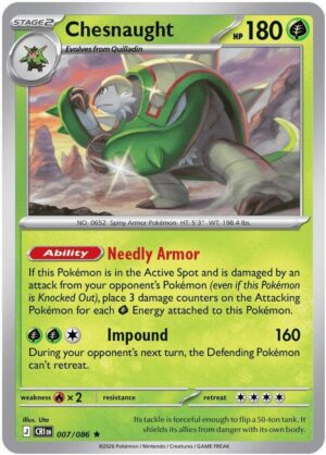 Chesnaught - 007/086 - ME04: Chaos Rising (CRI) Reverse Holo