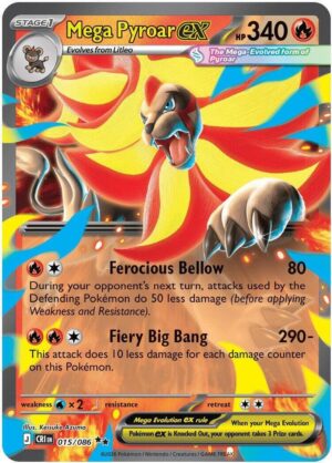 Mega Pyroar ex - 015/086 - ME04: Chaos Rising (CRI) Ultra Rare