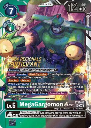 MegaGargomon ACE (2024 Regionals Participant) - Starter Deck 17: Double Typhoon Advanced Deck Set (ST17-08 SR)