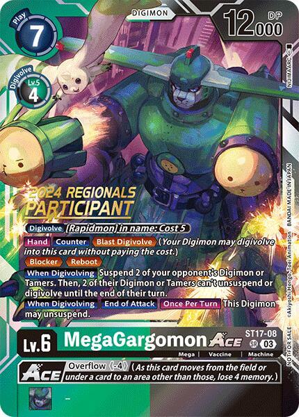 MegaGargomon ACE (2024 Regionals Participant) - Starter Deck 17: Double Typhoon Advanced Deck Set (ST17-08 SR)