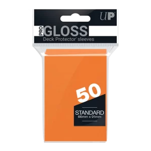 ultra pro sleeves standard 50 solid orange gloss