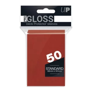 ultra pro sleeves standard 50 solid red gloss
