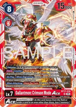 Gallantmon: Crimson Mode ACE (Reprint) - Advanced Booster Digimon Generation (BT17-018 SR)
