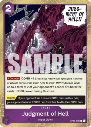 Judgment of Hell (Jolly Roger Foil) - Premium Booster -The Best- (OP02-089 R)