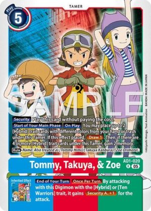 Tommy, Takuya, & Zoe - Advanced Booster Digimon Generation (AD1-020 R)